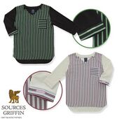 Sources Griffin Striped Pullover (SOURCES GRIFFIN ストライプ切替プルオーバー) ¥7,560 2 types