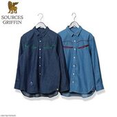 Sources Griffin Color Piping Denim Shirt (SOURCES GRIFFIN カラーパイピングデニムシャツ) ¥9,990 2 types