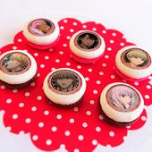 Valentine Pri Macaroon (Kotetsu, Barnaby, Nathan, Keith, Pao-lin, Lara) (バレンタインプリマカロン6個セット（鏑木・T・虎徹＆バーナビー・ブルックス Jr.＆ネイサン・シーモア＆キース・グッドマン＆ホァン・パオリン＆ラーラ・チャイコスカヤ）) BD23TXMCVL01F Priroll ¥2,592 Came with a can badge